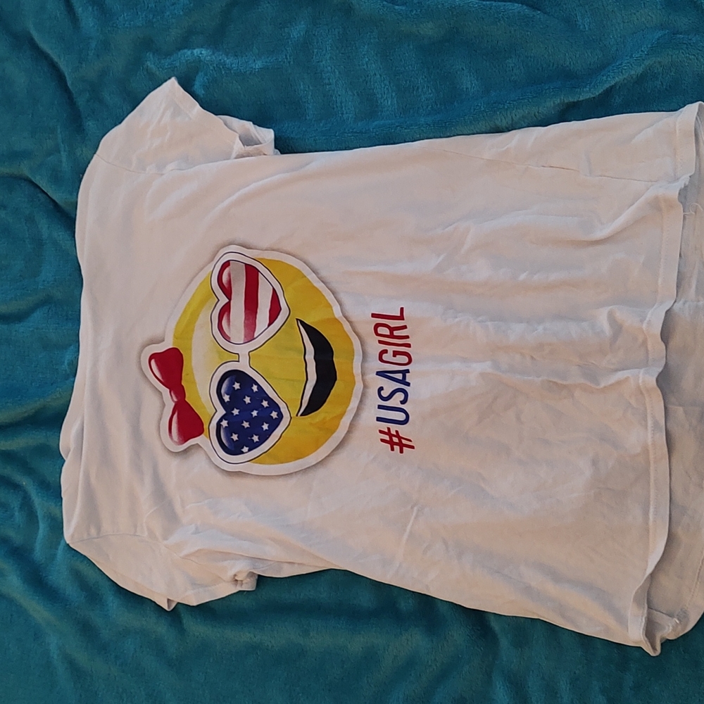USA girl white tee